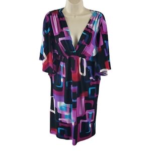 Studio Y Deep V neckline print dress